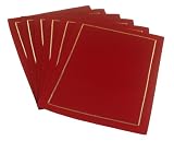 Rose Tree Fairlane Placemat, Set of 6, Red with Gold Trim