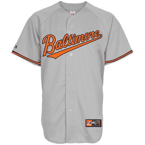 MLB Youth Baltimore Orioles Road Gray Short Sleeve 6 Button Synthetic Replica Baseball Jersey Spring 2011  (Road Gray, Large)