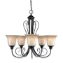 Royce Lighting RC17ES/5-23 Fulton Five-Light Chandelier Oil Rubbed Bronze with Sepia Tinted Globes