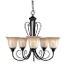 Royce Lighting RC17ES/5-23 Fulton Five-Light Chandelier Oil Rubbed Bronze with Sepia Tinted Globes