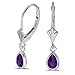 14k White Gold February Birthstone Pear Amethyst title=