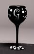 Winogram - Monogram Black Polka Dot Wine Glass - G Winogram - Monogram Black Polka Dot Wine Glass - G
