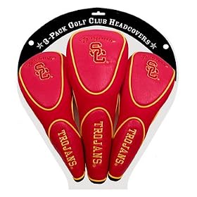 USC Trojans College NCAA Golf Zippered Head Covers Set of 3