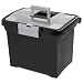 Sterilite Portable File Box Black Lid and Base See-Through Storage Lid with Titanium Handle and Latch 4-Pack