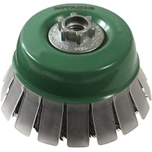 Hitachi 729236 4-Inch Cable Crimped Carbon Steel Wire Cup Brush with Guard