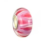Pandora Style Charm Bead (Z489) Glass (14mm x 8mm) (fits Troll too) ~ Solid Single Core Design