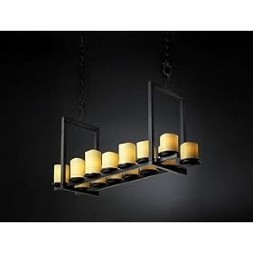 Dakota Black 14 Light Bridge Candle Shades Short