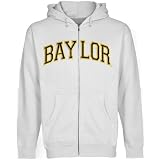 NCAA Baylor Bears White Arch Applique Midweight Full Zip Hoody