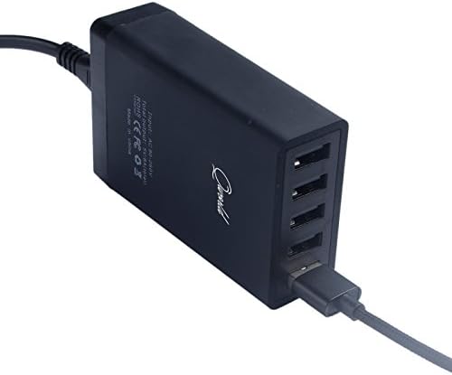 Qiwooode 40W/8A 5-Port USB Charger Hub Multi-Port USB Charger Desktop Charging Station for iPhone 6/6 Plus, iPad Air 2/Mini 3, Samsung Galaxy S6/S6 Edge and More (5 Port Black)