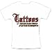 BODY IS GODS TEMPLE TATTOO WHITE COTTON T-SHIRT LG