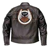Harley Davidson Men's 105th Anniversary Leather Jacket, celebrating 105 years on the road. This black, midweight leather subtly sets off the custom Harley-Davidson embroidery on the left chest pocket. 97105-08VM