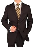 IMAGE OF Giorgio Exclusive Platinum Label Italian Suit 100% Extra Fine Worsted Wool Super 150s 2 Button Jacket Flat Front Pants Brown