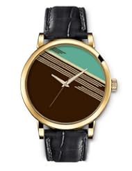 SPRAWL Aanalog Fashion Series Gold Ladies Watches of Genuine Black Leather Strap,Unique Wrist Watch for Women Girls Designed with Cafe and blue
