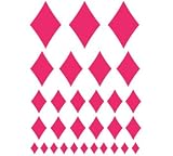 Set of 30 - Hot Pink Diamonds Vinyl Wall Graphic Decals Stickers