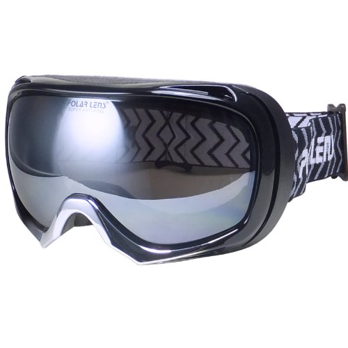 Polarlens PG32 Ultra Lightweight Shiny Black and Chrome Ski Goggles