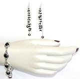 Bracelet and Earring Set Sterling Silver and Onyx Gemstones Jewelry 33 Grams