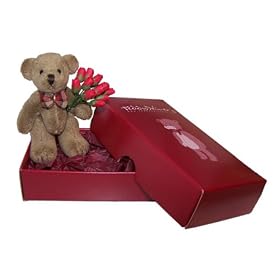Valentine's Gift - Send This Classic Teddy Delivery Holding Twelve Red Roses to Deliver Your Special Message Romantic Gift