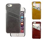 【DY】 iPhone6/6s (4.7インチ)用 高級本革調レザーヴィンテージケース ブラック 黒 アイフォン6 W031BK