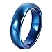 6mm Tungsten Ring Royal Blue Plated Top Polished Comfort Fit Domed Couple Rings Mens Womens Wedding Bands, Christmas Gift for Boyfriend/girlfriend, Matching Wide Tail Ring Thumb Ring