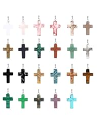 From Amazon.com. Click for details:
 Art and Craft Supply: Assorted Cross Shape Healing Chakra Beads Crystal Rock Stone Quartz Pendants for Necklace Jewelry Making (100pcs) - Cmidy Art and Craft Supply: Assorted Cross Shape Healing Chakra Beads Crystal Rock Stone Quartz Pendants for Necklace Jewelry Making (100pcs) - Cmidy