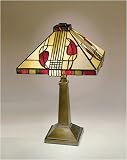 Dale Tiffany 2724/797 Miniature Henderson Two Light Table Lamp in Antique Bronze
