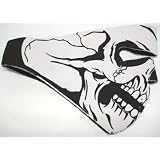 White Full Skull Neoprene Motorcycle Face Mask Facemask
