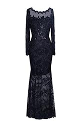 Mermaid Satin/Tulle Long Sleeves Lace Evening Dress/Mother-of-the-Bride Dress 