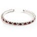 Clear&Red Crystal Thin Flex Bangle Bracelet (Silver Tone)