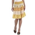Xhilaration Yellow Print Smocked Waist Skirt - XXL