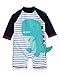 VAENAIT BABY Infant Boys Girls Onepiece Rashguard Swimsuit Dino Blue_Baby M