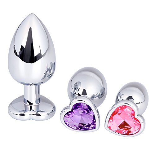 Bestimulus new arrival 3pcs metal-plated heart butt/ana…