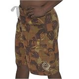 Mens Billabong Brown Plaid Print Floral Design Boardshort.