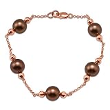 Chocolate Tahitian Pearl Bracelet in 14K Rose Gold