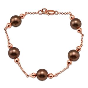 Chocolate Tahitian Pearl Bracelet in 14K Rose Gold by Maui Divers of Hawaii