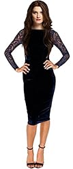 Velvet Lace Bodycon Dress/Evening Dress/Party Dress/Midi Dress 