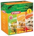 Pyrex 3 Piece Round Casseole Set 0.75L, 1.25L 2.0L Casseroles
