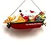 Santa Racing in Speedboat Holiday Christmas Ornament
