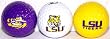 LSU Louisiana State University NCAA College Sports Team Golf Balls 3 Piece Gift Set