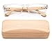 Real Bamboo Reading Glasses Spring Hinge Genuine Bamboo Rectangular Reader w/Case