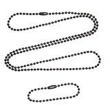 Black Military Army dog tag chain set 2.4mm 27in. and 4.5