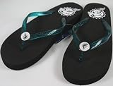 Miami Dolphins Womens Wedge Flip Flop Slippers