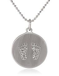 KC Designs "Trinkets" 14K White Gold Diamond Footprints Disc Pendant Necklace, 16"