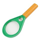 uxcell　拡大鏡　プラスチック　ハンドル　ハンディ　ダブル　メガネ 　オレンジ