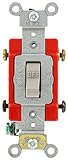 Leviton 1222-2GY 20 Amp, 120/277 Volt, Toggle Double-Pole AC Quiet Switch, Extra Heavy Duty Grade, S
