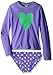 Osh Kosh Little Girls' Long Sleeve Heart Rash Guard Set, Purple, 5