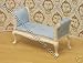 Handcarved White Settee Pale Blue Satin Dollhouse Miniature