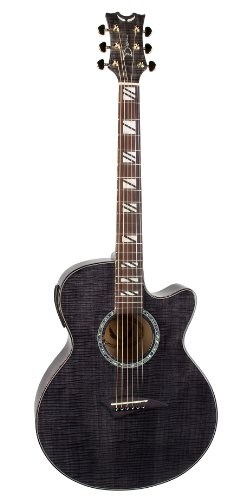 Dean Performer Acoustic Electric Guitar Flame Maple Transparent Black