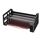 Side Load Legal Desk Tray, Two-Tier, Plastic, Black