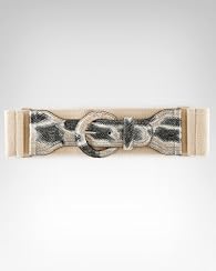 Metallic Snake Buckle Stretch Belt