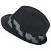3 PLEAT BAND STINGY BRAID FEDORA TRILBY HAT * BLACK MEDIUM
